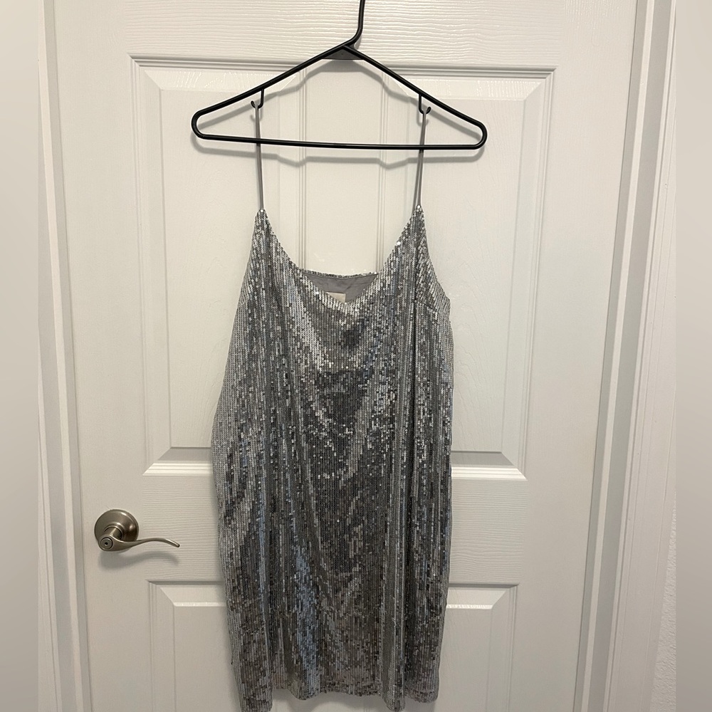 A New Day - Target Silver Sequin Mini Dress Size S